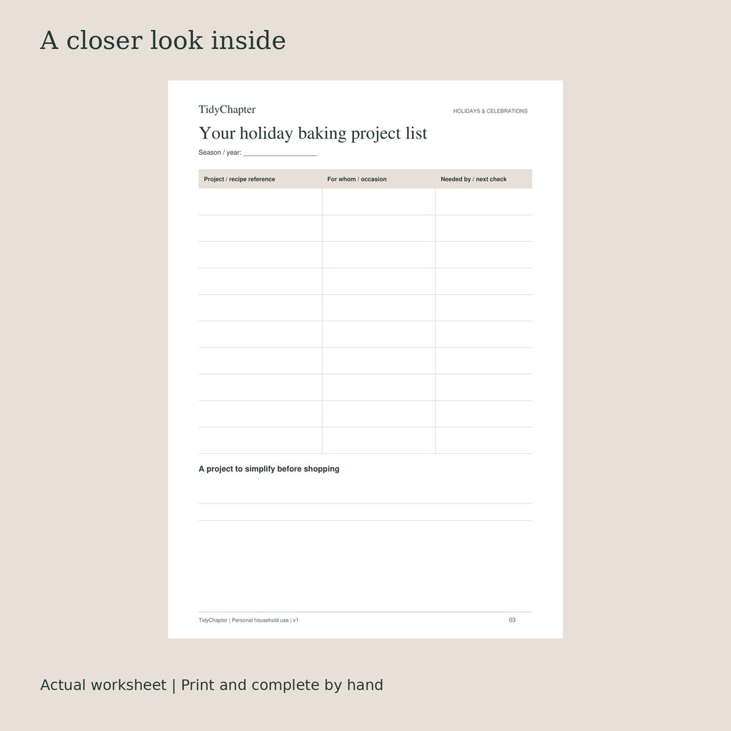 Festive Baking & Potluck Bundle actual worksheet preview