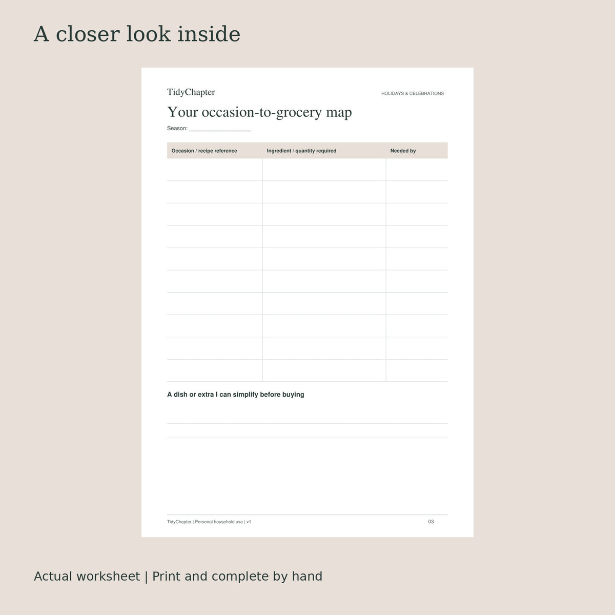 Holiday Shopping & Spending Review Bundle actual worksheet preview